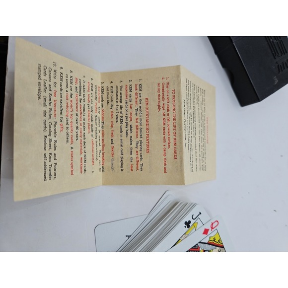 Kem Plastic Playing Cards Deck Plastic Case Boxed Vintage Cards Need Replaced 47 - Picture 9 of 10